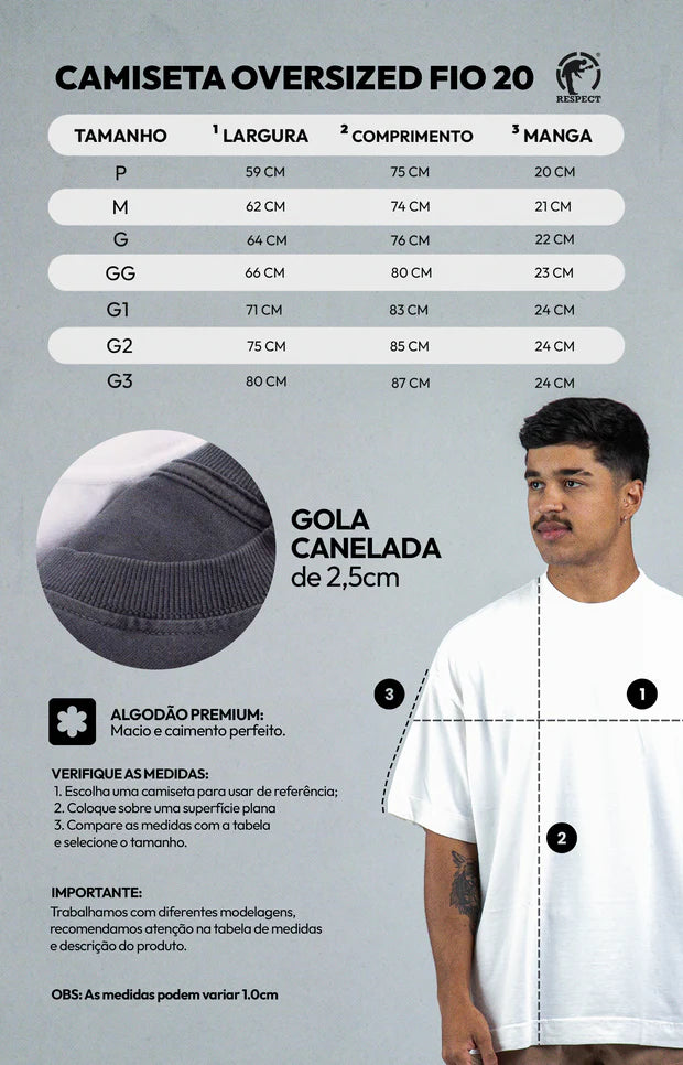 CAMISETA RESPECT OVERSIZED LOGO PEDRA TS-OVERLGPDR