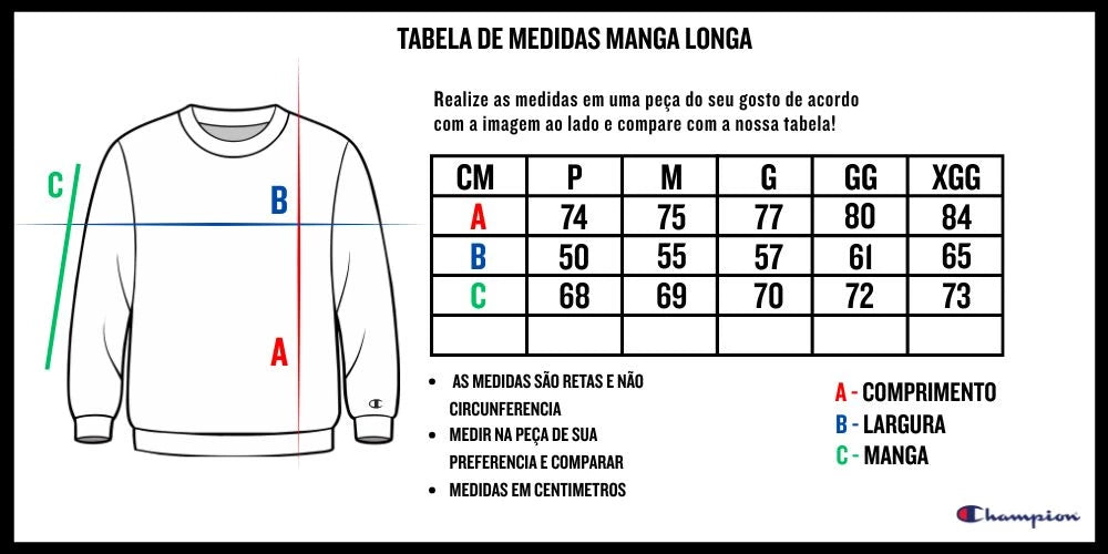 CAMISETA MANGA LONGA CHAMPION CLOG BORDADO T3244BY06145.MR