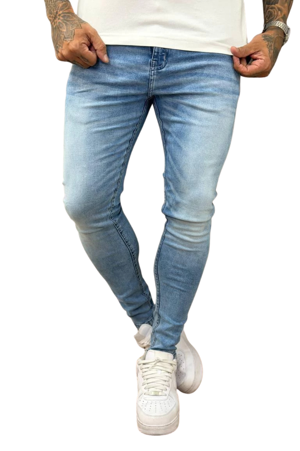 CALÇA LLEVA JEANS SKINNY BASICA MARMORIZADA LL9102